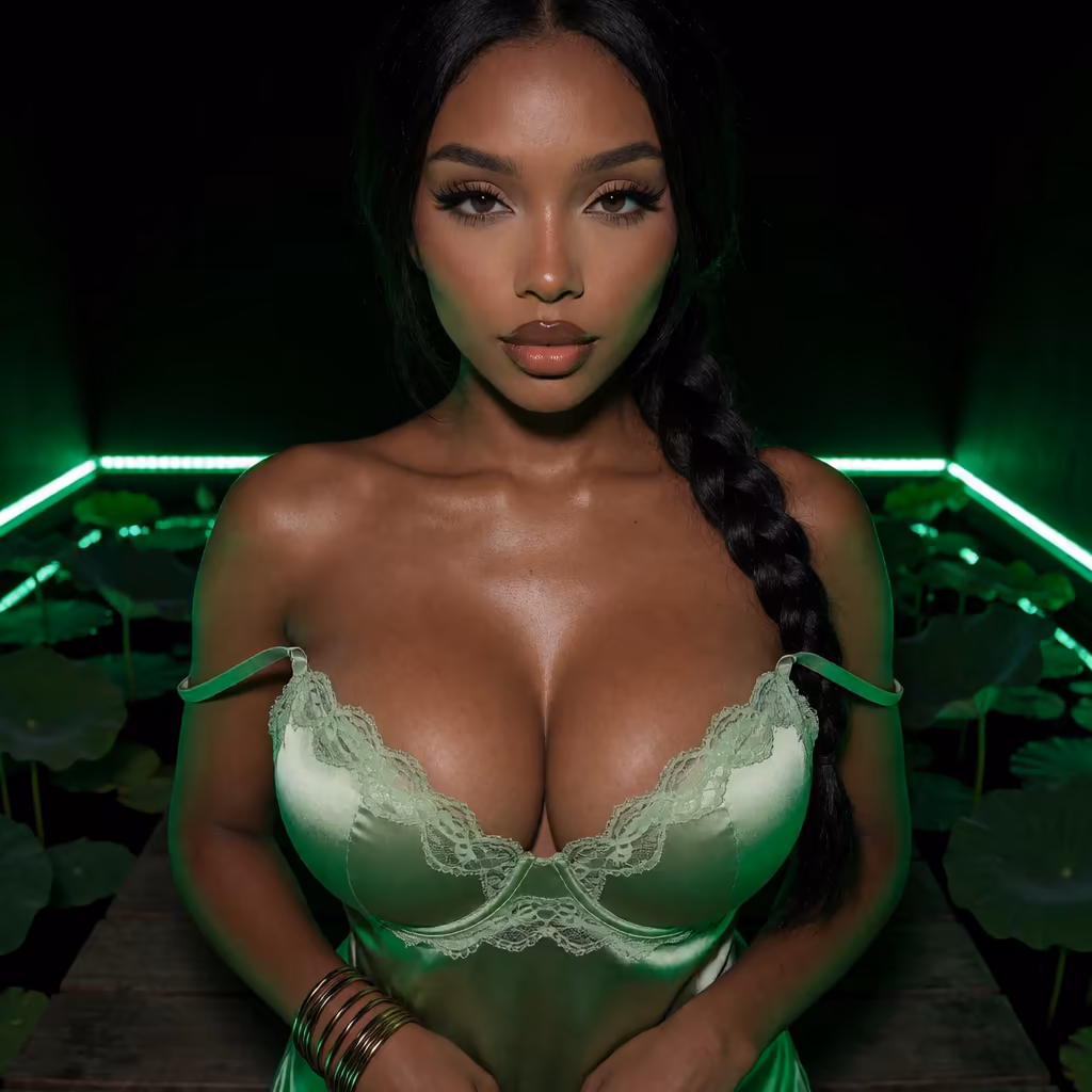 hentai character creator — a character portrait shot in a lotus setting
